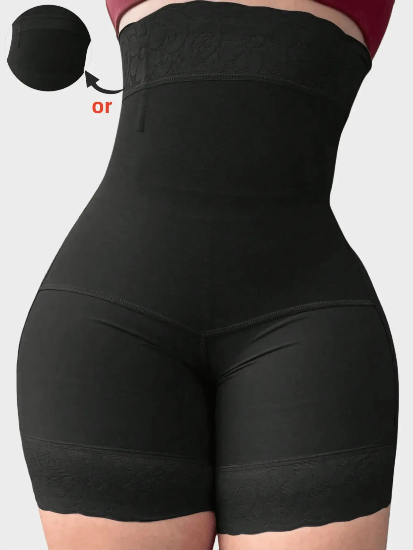 Women's Butt Lifting Compression Shapewear Bodysuit, Detachable Straps, High Waist Lace Trim, Anti-Slip, Perfect for Workout & Daily Wear