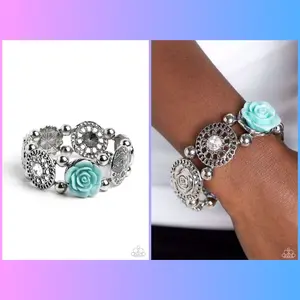 Optimistic Oasis - Blue Stretch Bracelet