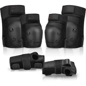 Adult/Kids Knee Pads Elbow Pads Wrist Guards 6 in 1 Protective Gear Set for Inline Roller Skating Skateboarding Scooter BMX etc.