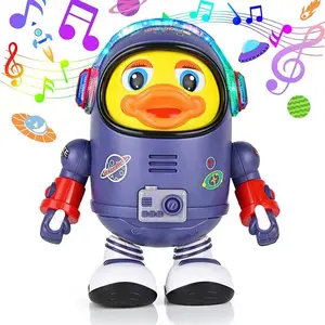 Space Duck Dancing Music Interactive Toy Dancing Space Duck Toy Electric Dancing Duck Toy Baby Music Toy, Cute Singing Walking Duck Toy with Music LED Lights, Suitable for Children's Birthday Gifts