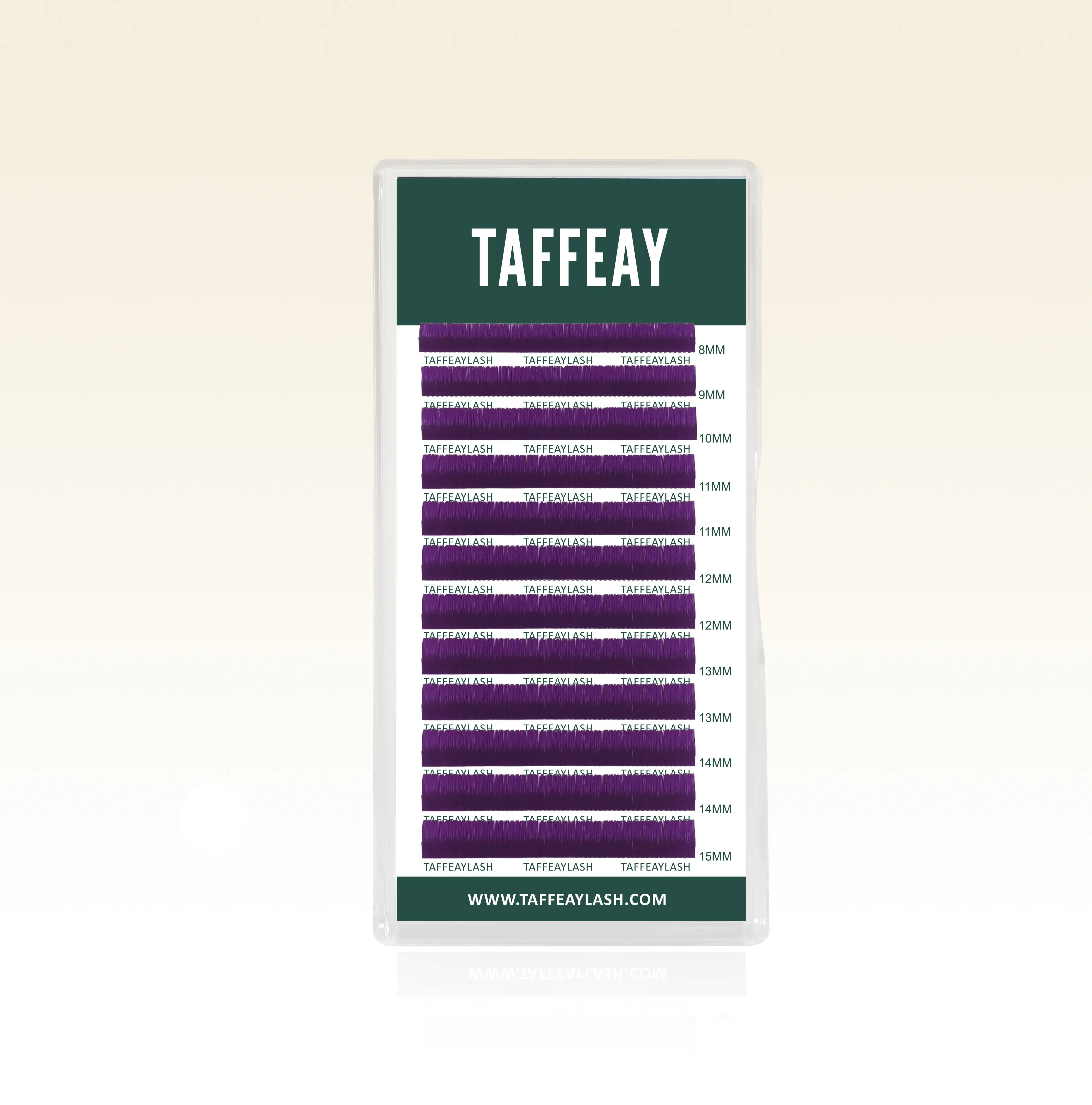 TAFFEAY Purple Synthetic Fiber Eyelash Extensions Tray - Professional, Lightweight, Long-Lasting, Fade-Resistant, Non-Glossy, 8-15mm Mixed Lengths Layered Styles for Lash Artists (Styling Use)