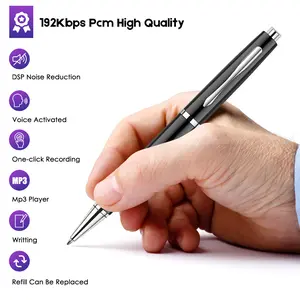 32GB Voice Recorder Pen, professional recorder device, built-in voice control, segmented recording, one click recording operation, exquisite and compact design for easy portability, suitable for students, teachers, and journalists Audio