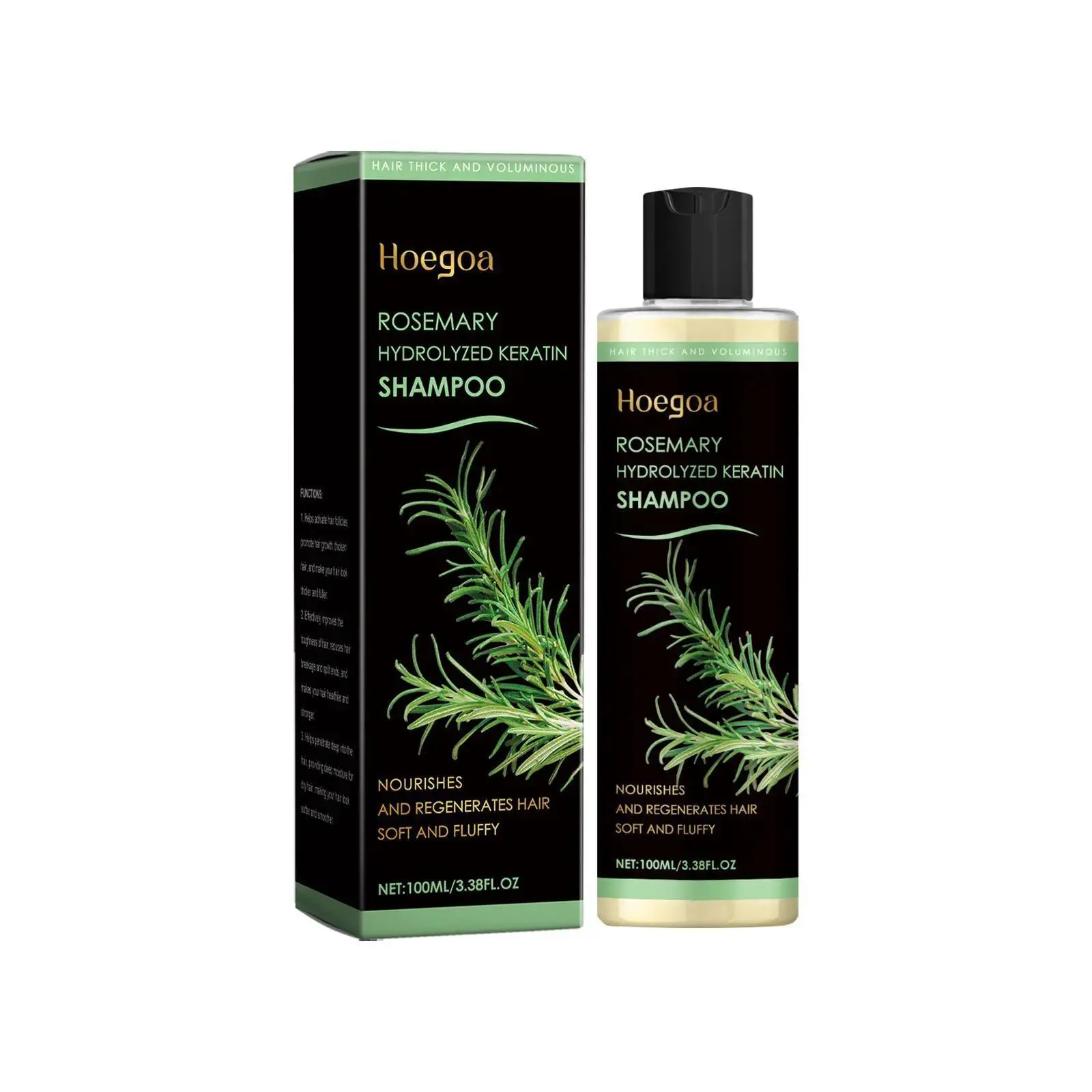 Organic Rosemary Hair Growth Shampoo & Conditioner Set - Sulfate-Free Plant-Based Haircare Kit with Keratin, Glycerin, Moisture, Cleansing, Nourishing, Smoother Benefits for Adult Dry Hair - Frizz Control, Oil Regulation, Repair, Volumizing, Anti-Dandruff