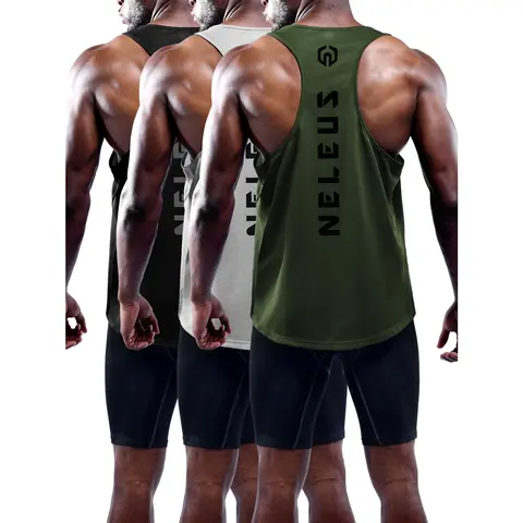 NELEUS All Season Men's 3 Pack Dry Fit Y-Back Muscle Tank Top Athletic Training Apparel Yoga Sports Vest Workout Vest Gym Casual Wear summerwins tiktokshopbacktoschool