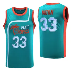 Flint Tropics Basketball Jersey Semi Pro Jackie Moon 33 Adult Women Christmas halloween Costume sports outdoor