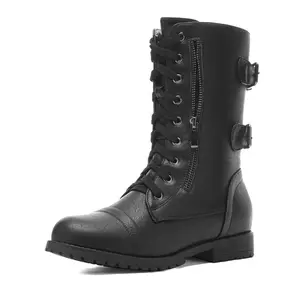 Dream Pairs Women's Faux Fur Mid Calf Combat Boots