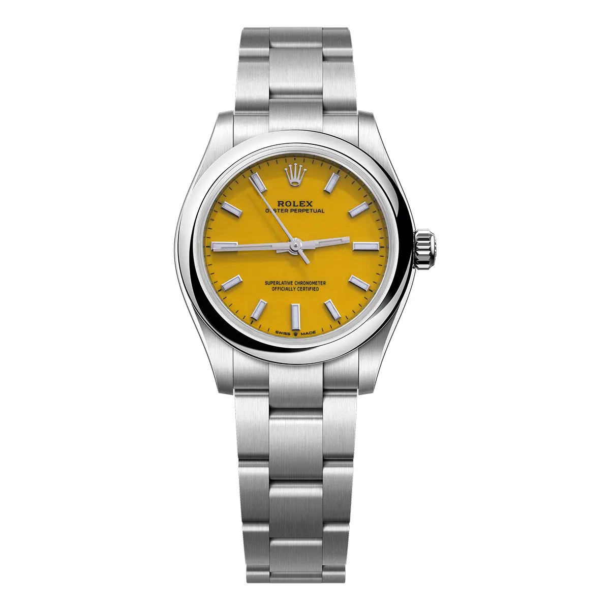 Rolex Oyster Perpetual 31 Ref. 277200-0005 Automatic 31mm Yellow Dial Oystersteel Women's Watch WHT031951