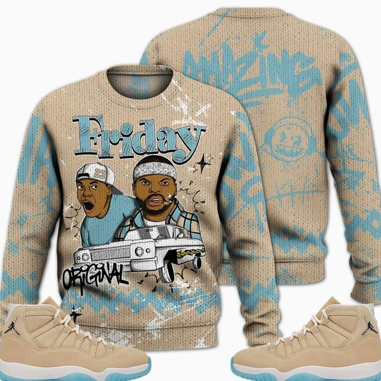 11 H-Town Ugly Sweater, Retro H Town 11s Outfits Shirt, Meme Friday Streetwear Unisex Sneaker Matching Shirts