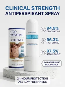 CELLOVER Invisible Deodorant Spray | 48H Odor Protection | No White Marks & Long-Lasting Fresh Scent