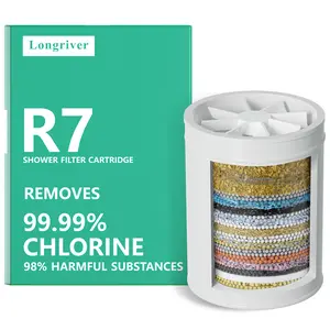 Longriver R7 Shower Water Filter Universal Cartridge, Compatible with most Filters 99.99% Chlorine Removal, Heavy Metals & Harmful Substances, Improves Skin & Hair, Easy Installation