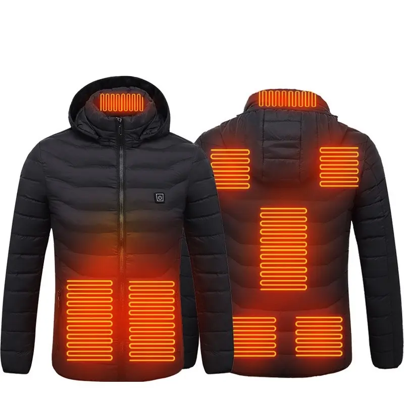 Men's Heated Puffer Jackets with Integrated Heating Elements for Cold Weather Comfort