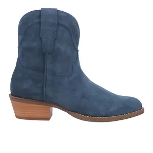 Dingo Womens Tumbleweed Pull On Round Toe  Casual Boots Ankle Low Heel 1-2" - Blue