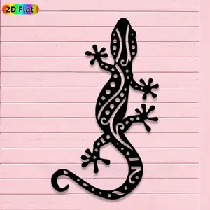 1pc Avant-Garde Gecko Metal Wall Art, Avant-Garde Gecko Statue Mural, Iron Craft, Perfect for Living Room, Garden, Zoo Corner Decor, Highquality Engraving, Artistic Metalwork, Christmas Decor, Ideal Gift for Nature Lovers