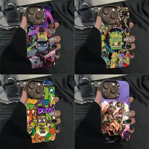 Creative Design Colorful Anime T-Teenage M-Mutant N-Ninja T-Turtles Phone Case color silver shell For iPhone 17 16 15 14 13 12 11 Pro Max Plus Air Colorful Hoco Everyday Simple High-End Holiday Gift Halloween