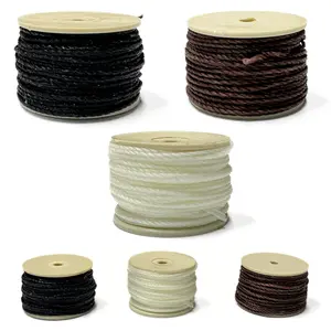 Extra Awl Thread - 12.5 Yards Waxed Nylon Thread Reel - Black, Brown, White