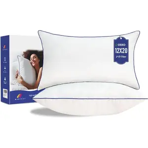 12 x 20 Pillow Insert Set of 2 Indoor Throw Pillow Insert,Rectangle Decorative Pillows Inserts, Throw Pillows for Couch, for Bed,White