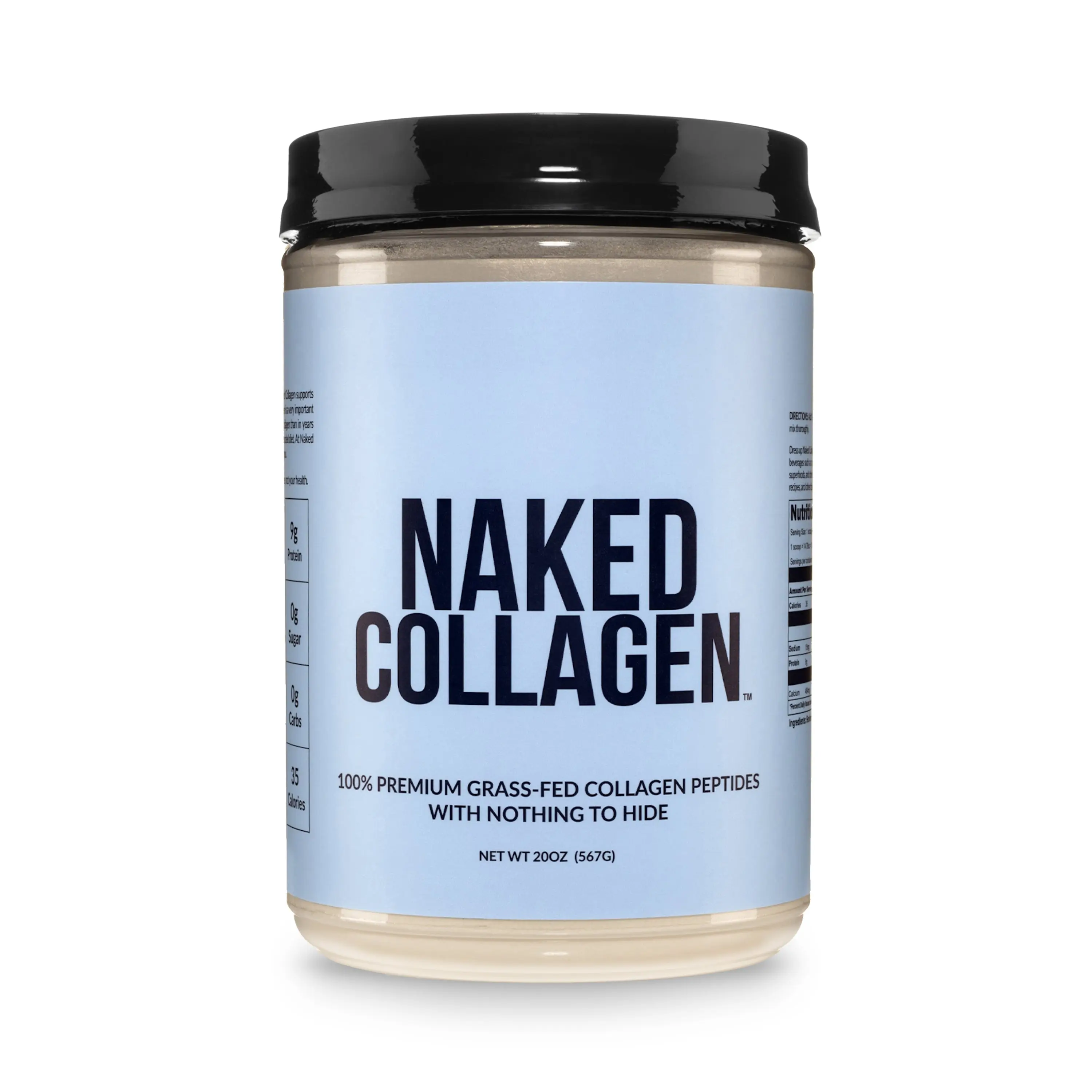 Naked Collagen - Premium Grass-Fed Collagen Peptides Protein Powder - 20 oz - 9g Protein - Only 1 ingredient - For Healthy Joints Bones Gut Hair Nails