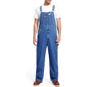 Men's Denim Bib Overall, Mens Relaxed Fit Overall Midweight Workwear with Adjustable Straps and Convenient Tool PocketsGift