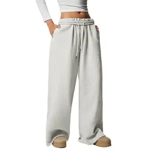 Wide Leg Sweatpants for Women Baggy Drawstring Low Rise Lounge Pants Full Length with Pockets Soft Breathable Fabric Casual Comfort Short Girl Friendly