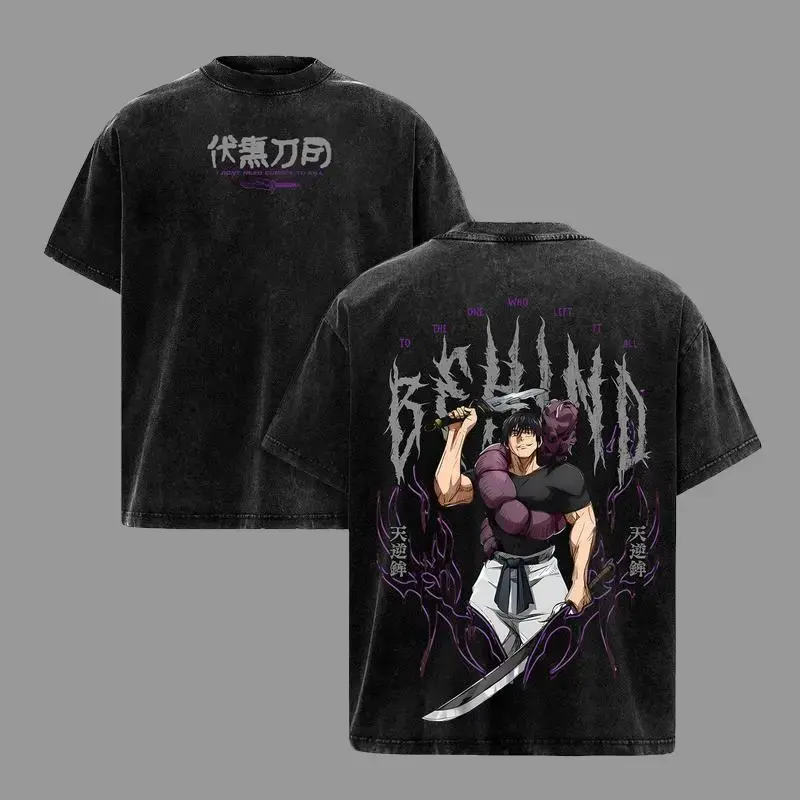 Toji Fushiguro Jujutsu Kaisen Washed T Shirt  Heavenly Restriction Assassin Graphic Tee  “I Don’t Need Curses to Kill” Dark Anime Streetwear  Oversized Gift for JJK Fans