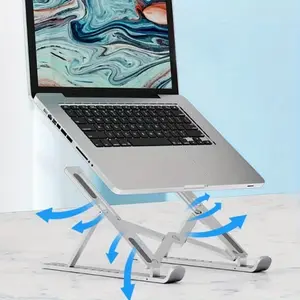 Foldable Laptop Stand, Handheld Computer Desktop Riser, Cooling Tablet Holder, Adjustable Height, Portable and Durable, Ideal for Home Office Use