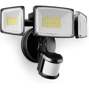 100W LED Motion Sensor Outdoor Lights,  Flood Light Outdoor Motion Sensor, Hardwired  Lights Floodlights Outside 11000LM 6500K  IP65  (Black)