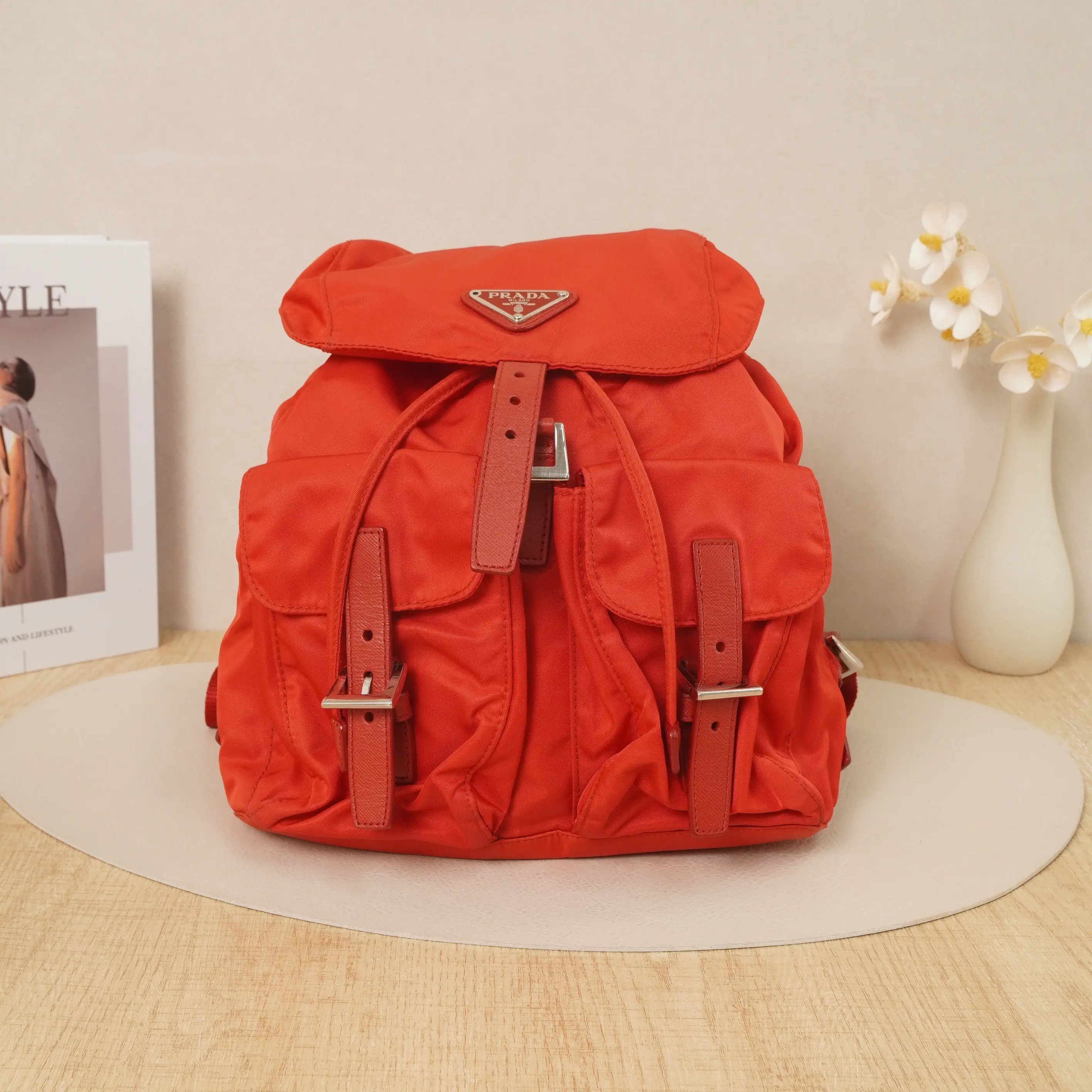 Pre-owned PRADA Nylon / Leather trim Backpacks Nylon Backpack DS052291