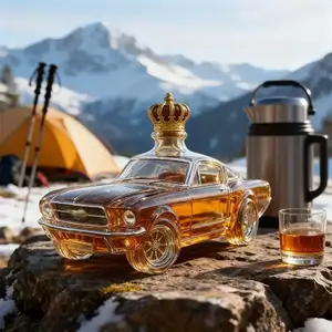 Creative Whiskey Decanter Set, Car-Shaped Glass Design, Drinkware Stylish Flasks, Liquor Decanter Set, Ideal Gift for Anniversary Birthdays Christmas, Model Xinghao, 1set