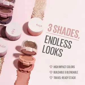Kaja Beauty Bento Collection - Bouncy Eyeshadow Trio | Burnt Sandy Brown Tones, Travel Size, 13 Velvet Dream, 2019 Allure Best of Beauty Award, 0.03 Oz