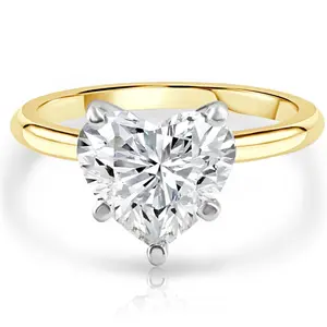 3Ct 14k Gold Certified Lab Grown Heart Cut Diamond Engagement Ring