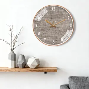 Nordic Minimalist Wall Clock Imitate Linen Creative Personality Modern Home Silent Wall Watch Living Room Bedroom Quartz Clock