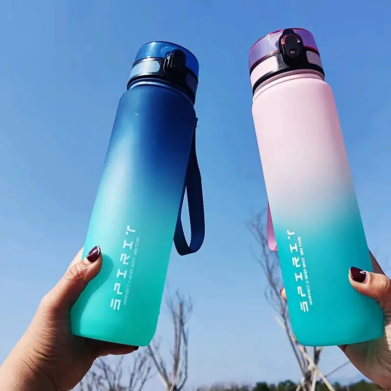 Unisex Modern Ombre Effect Sports Water Bottle - Matte Finish, Multi-Size 750ml-1000ml, for Outdoor Sports