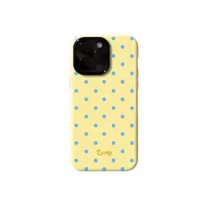 Yellow Polka Dot Aesthetic Phone Case - Cute Vintage Soft Girl Protective Cover for iPhone 17 Pro Max / 16 Pro / 15 / 14 / 13 / 12 / 11 Cellphone Smartphone Protection Durable Screen Protector Casing iphone 17 phone case