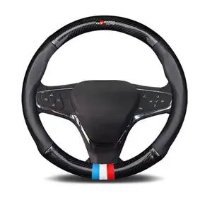 High Quality Car Anti-Slip Steering Wheel Cover Carbon Fiber Leather Booster Cover For Toyota GR Sport Gazoo Racing Supra Yaris 86 Corolla RAV4 Avensis Prado Prius