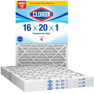 Clorox 16x20x1 Air Filter, Premium Pleated Furnace Filters