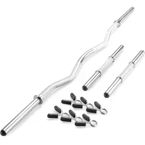Hollow Curl Bar and Dumbbell Handle Set with Spring Collars