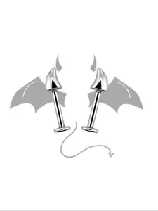 Sweet and Cool Devil Ear Cartilage Studs, Hypoallergenic Stainless Steel, Cute Cat Ear Studs, Pierced Jewelry, Earrings, Quirky Halloween Gift