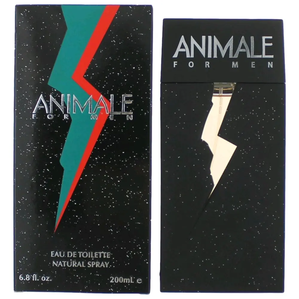 Animale Distinctive Eau de Toilette Unisex Fragrance - 6.8 oz (200 ml) Bottle, Lightning Motif, Natural Spray for Men, 200Ml Fragrance
