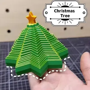 FUDUOO 3D Printed Sensory Stress Relief Star, New Stress-Relieving Sensory Toy With Christmas Tree Design And Base Stand. It Can Be Used For Decoration And Makes Perfect Gift For Children And Family.