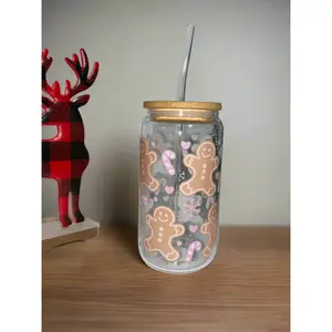 Gingerbread & Hearts Glass