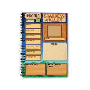 Stardew Valley Notebook | Profile Menu | Cute Kawaii Journal | Daily Planner | Cottagecore Stationery | Study Supplies | Cozy Gamer Gift Pick | Gift Under $20