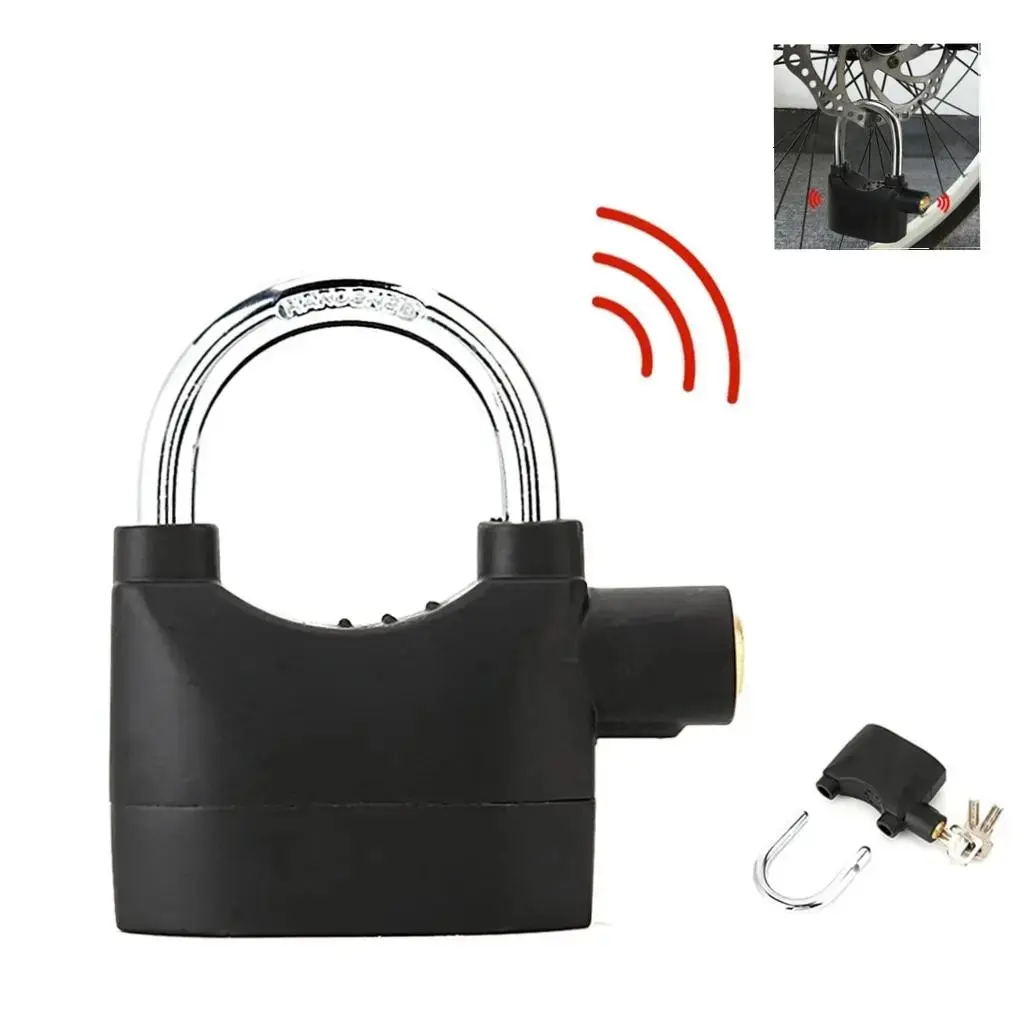 Alarm Hanging Lock, 110db Outdoor Stainless Steel Door Alarm Lock, Includes 3 Keys, High Security for Garage Fence Storage Units, Alarm Padlock