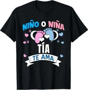 Niño o Niña Tía Te Ama Gender Reveal In Spanish Aunt T-Shirt