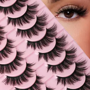 10-Pair Pack 3D Plush Volume Eyelash Extensions - Reusable Suitable for Beginners, Fluffy Lashes with D-Curve (10-15mm Length), Thick Volume, 0.07mm Wispy Lash Tips for Daily Wear & Volume, DIY Dramatic Lashes, DIY False Eyelashes