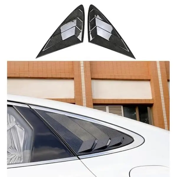 Rear Side Window Louvers Compatible with Sonata 2020 2021 2022 2023 2024 Sport Decoration Accessories Air Vent Scoop Louver Window Scoop Louver Cover Carbon Black