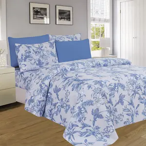 PREMIUS Premium Lilly 4 & 6 Piece Microfiber Printed Wrinkle-Free Sheet Set