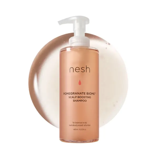 [nesh] Pomegranate Biome Scalp Boosting Shampoo 480ml - Korean Hydrating Shampoo for Dry, Sensitive Scalp (Vegan)