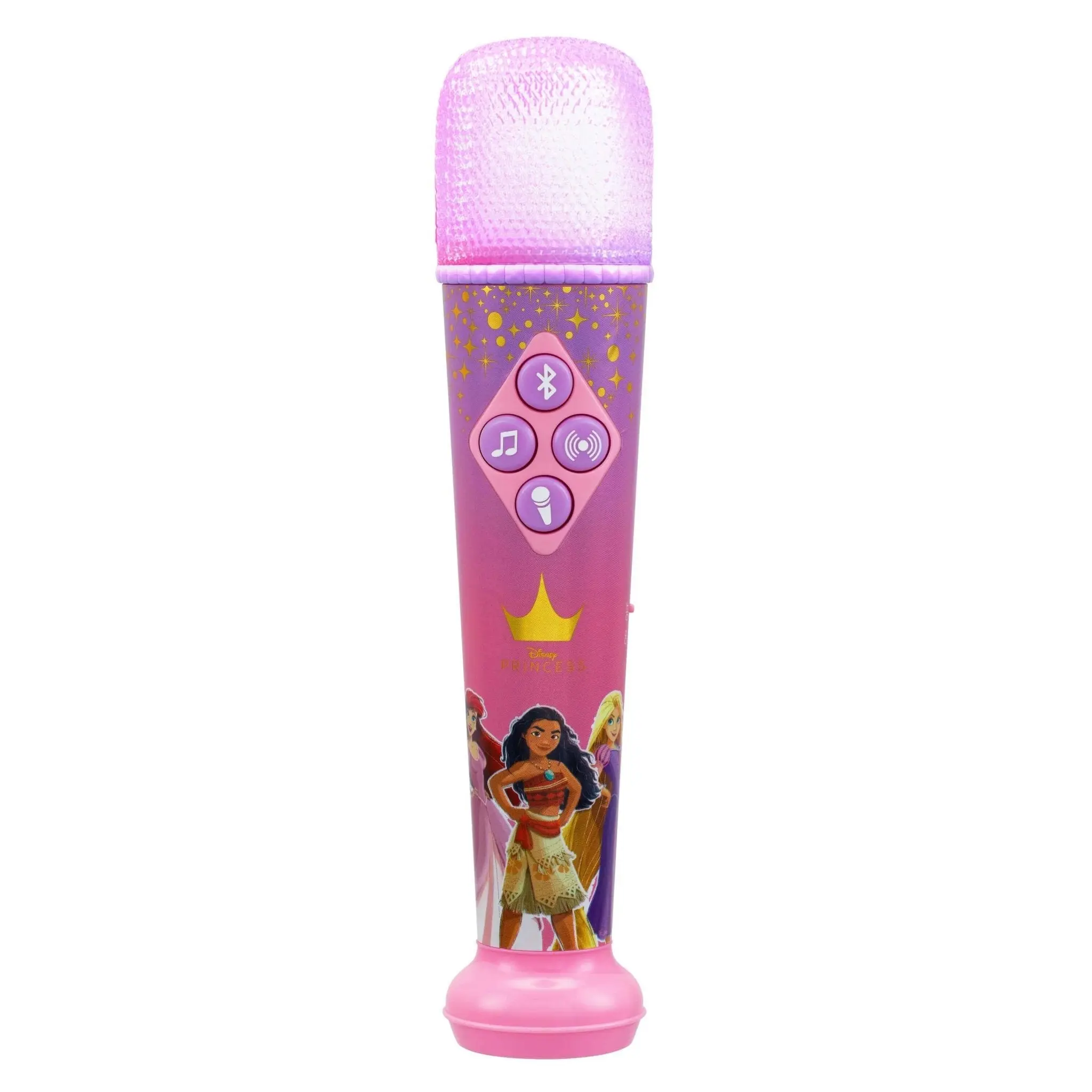 Disney Princess Portable Bluetooth Wireless Microphone for Little Princesses, Lightweight Device with Built-In Audio, Colorful for Karaoke & Streaming (Girls Targeted)
