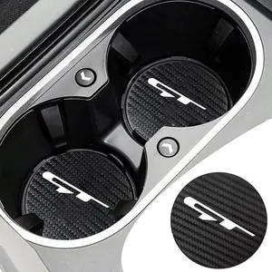 For KIA GT 2Pcs Car Coaster Water Cup Bottle Holder Anti-slip Pad Mat Silica Gel Bottle Holder Pad Interior