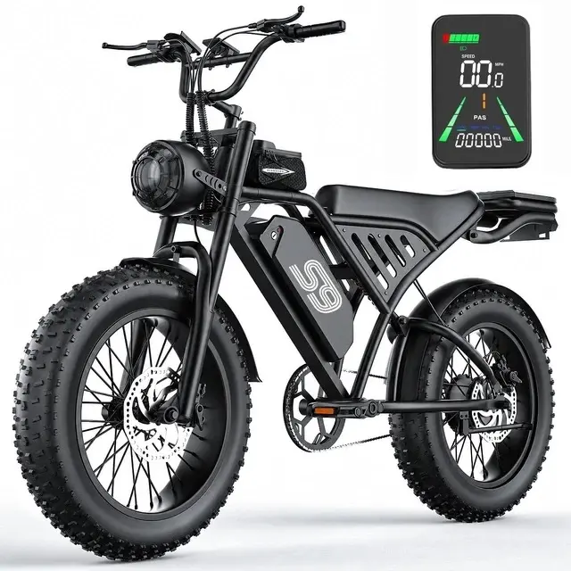 9000W Peak Dual Motor Adult Electric Bike, 52V 36AH Large Battery 26" Fat Tire